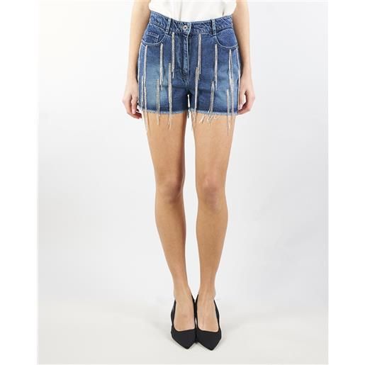 PATRIZIA PEPE shorts denim con strass