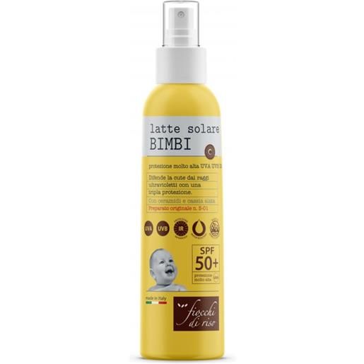 ARTSANA SpA fiocchi di riso latte solare per bambini spf50+ 140ml - protezione solare molto alta uva, uvb, ir