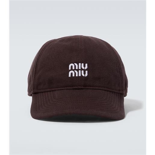 Miu Miu cappello da baseball in denim con logo