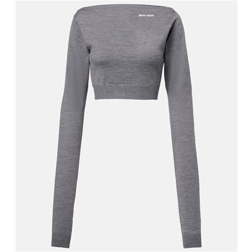 Miu Miu pullover cropped in lana