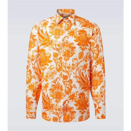 Etro camicia roma in lino con stampa