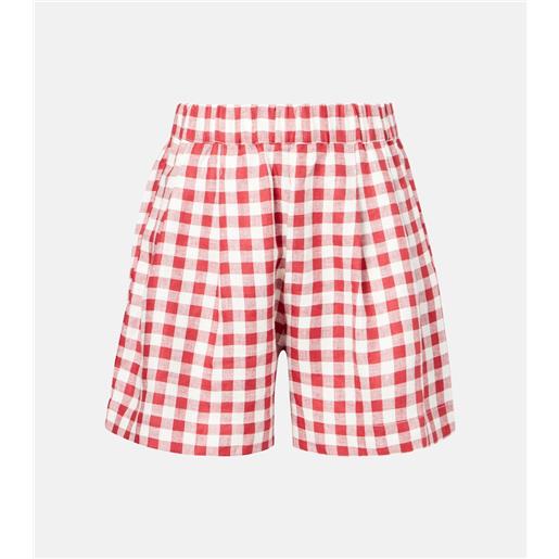 Asceno shorts in lino a quadretti