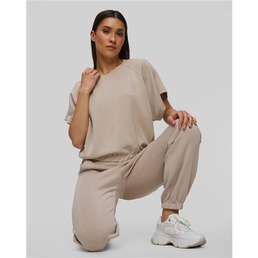 Deha felpa beige a maniche corte da donna Deha