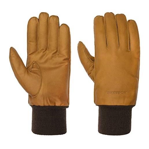 Stetson guanti in pelle nappa goat uomo - da con fodera, fodera autunno/inverno - 9 hs marrone chiaro