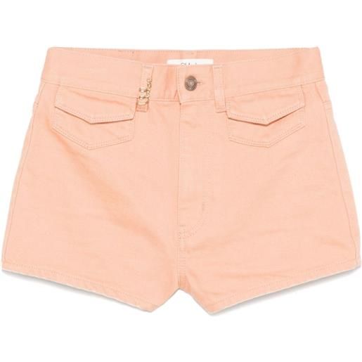 Chloé shorts con logo - arancione