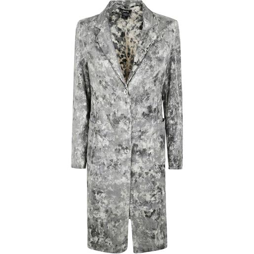 Avant Toi cappotto in lurex con stampa astratta - grigio