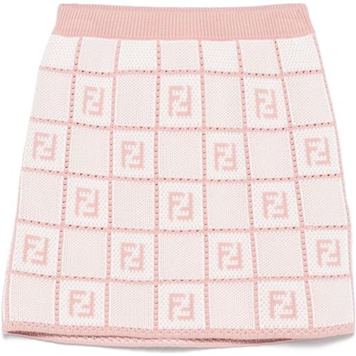 Fendi Kids minigonna logo ff jacquard - rosa