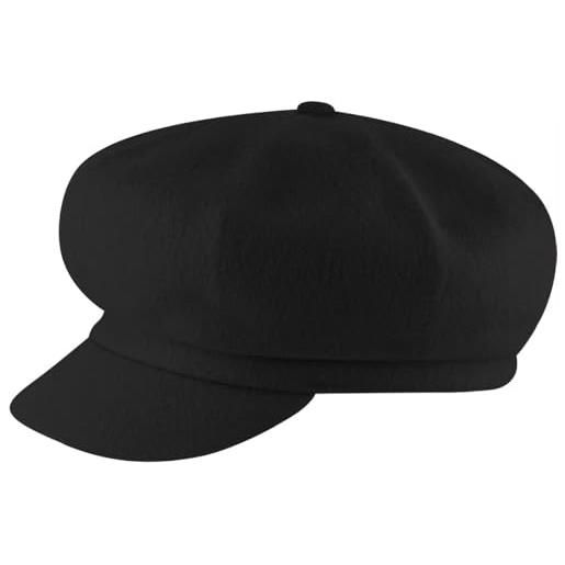 Kangol wool spitfire berretto newsboy cappellino in lana piatto l (58-59 cm) - nero