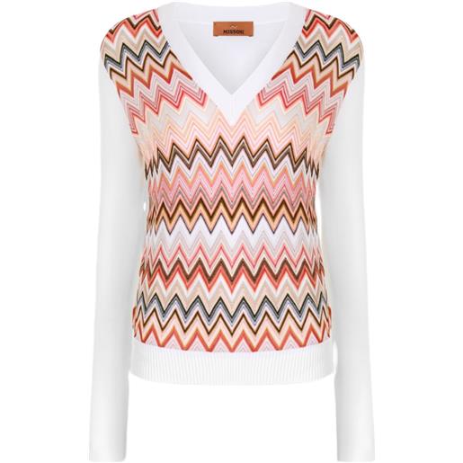 Missoni maglione con motivo a zigzag - bianco