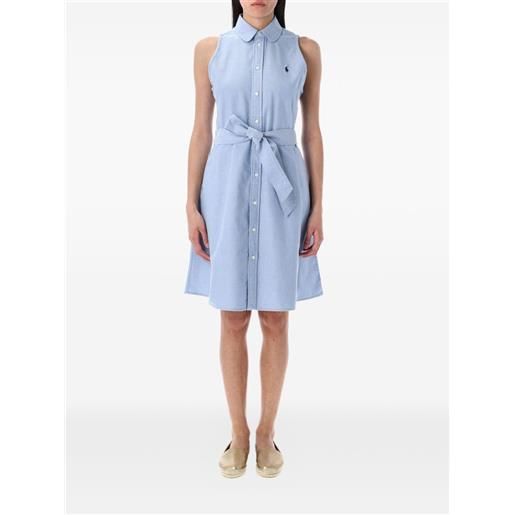 Polo Ralph Lauren chemisier smanicato con cintura - blu
