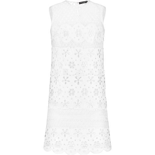 Dolce & Gabbana abito corto con ricamo - bianco