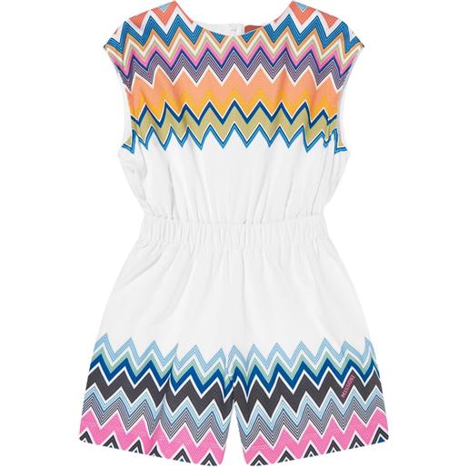 Missoni Kids tuta corta in jersey - bianco