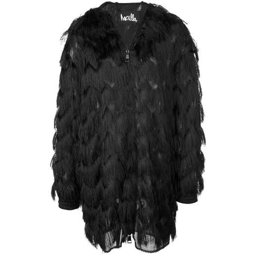 Haculla cappotto con frange - nero