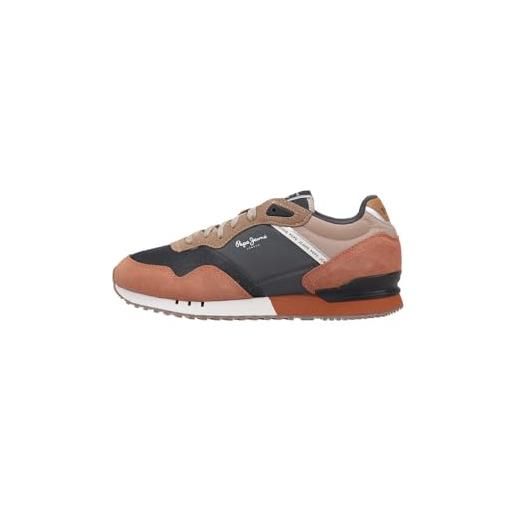 Sneakers Uomo in Pelle Basse Nere Blu Scarpe da Ginnastica Sportive Eleganti eBa