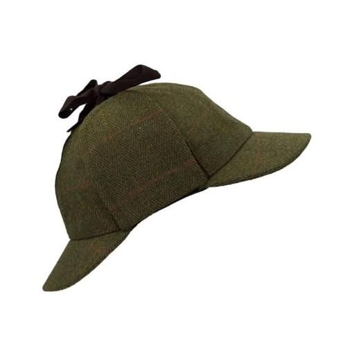 WALKER AND HAWKES - cappello derby tweed woodstock deerstalker - salvia oscura - m (58cm)