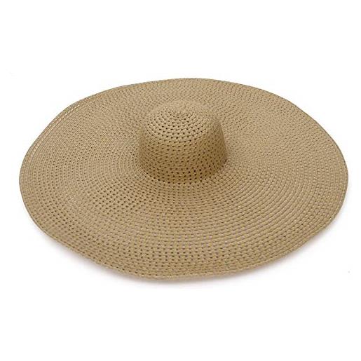 EOZY-cappello grande panama paglia vintage in carta vuoto uomo donna unisex fedora classico berretto protezione da sole anti-uv spiaggia vacanze primavera estate (marrone)