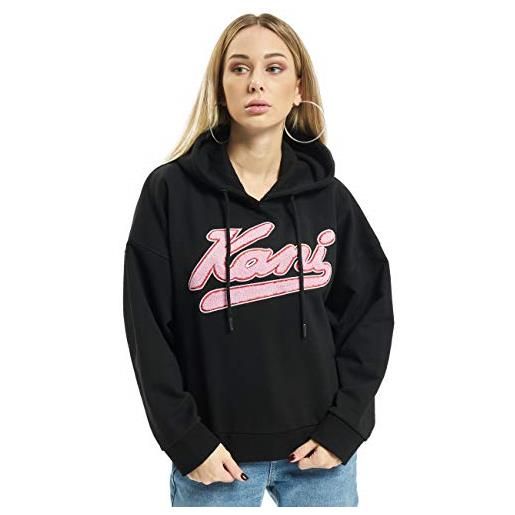 Karl Kani college hoodie ladies sweatshirt black, dimensione: s