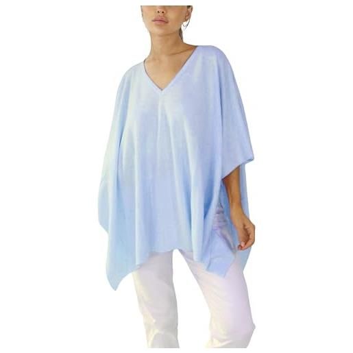 Win's poncho in cashmere - made in italy, nero , taglia unica