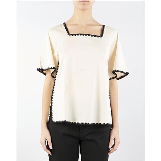 MAX MARA WEEKEND blusa in cotone con profili a contrasto