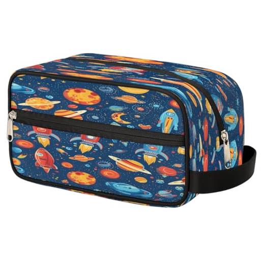 WowPrint beauty case da viaggio per donne, uomini, bambini, ragazze e ragazzi, borsa colorata per lavaggio spaziale, borsa per articoli da toeletta, cosmetici, articoli da toeletta, organizer per doccia, 