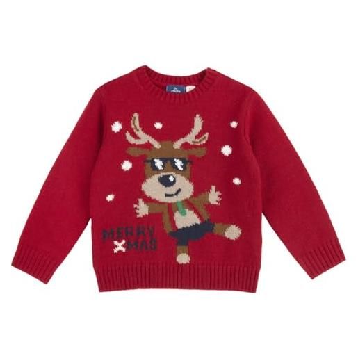 Chicco, maglione natale bambino, in caldo e morbido tricot di cotone, lavabile in lavatrice, abbigliamento bambino e ragazzo, idea regalo, designed in italy (it, età, 10 anni, regular, rosso)