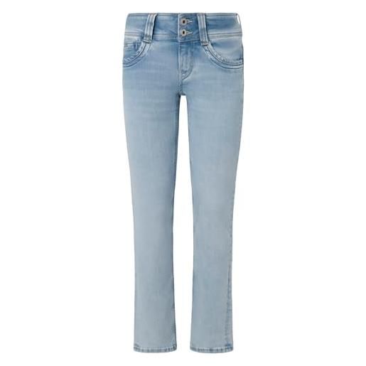 Pepe Jeans doppi bottoni slim vita bassa pl204588, jeans donna, blu (denim-xw4), 32w / 34l