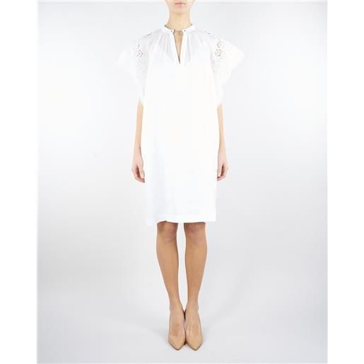 MAX MARA STUDIO minidress bianco in tela ramiè