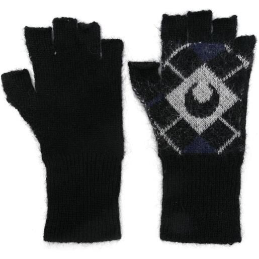 Marine Serre guanti moon argyle - nero