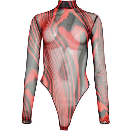 David Koma body con stampa - rosso