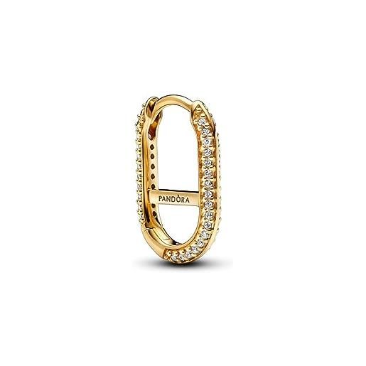 PANDORA me orecchini a cerchio placcati in oro 14k con zirconia cubica trasparente