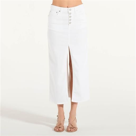 Dondup gonna con spacco in jeans bianca