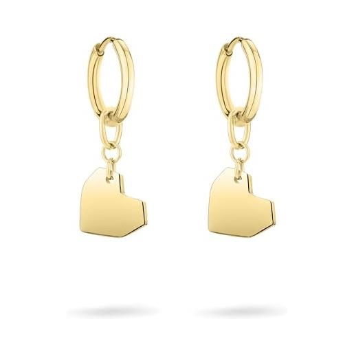 HZSIKAO Orecchini A Cerchio Geometrici A Cuore – Grandi Hoops Placcati Oro/Bianco/Rosa, Gioielli Moda Dichiarazione