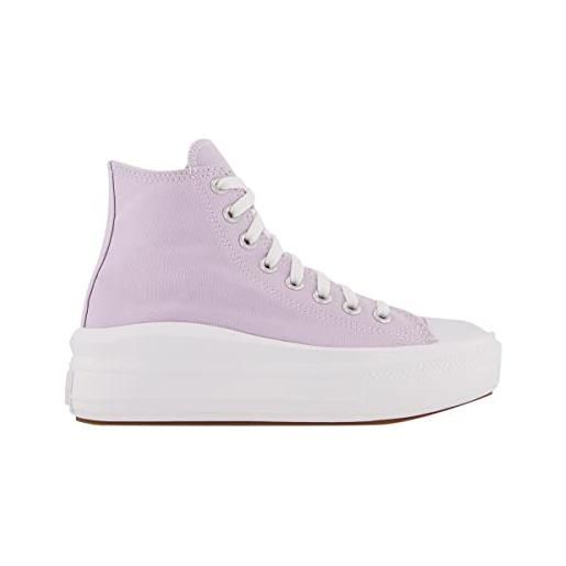 Converse chuck taylor all star move, sneaker donna, bianco ametista pallido bianco, 39 eu