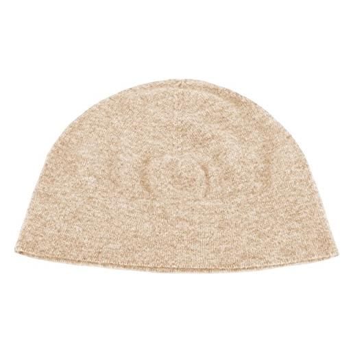 Love Cashmere cuffia beanie in cashmere per uomo (mens cashmere cap) - neutro chiaro - realizzato a mano ad in scozia