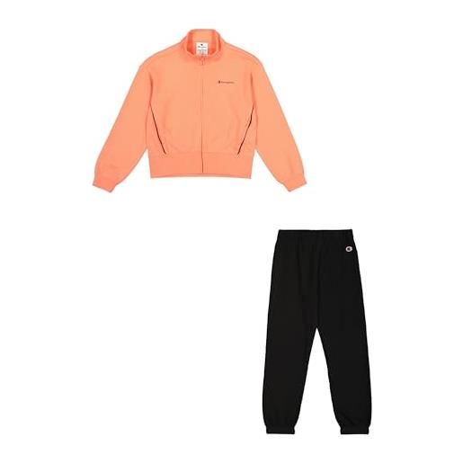 Champion legacy girl-full zip sweatsuit elastic cuff tuta da allenamento, pink (ps202), 3-4 anni bambine e ragazze