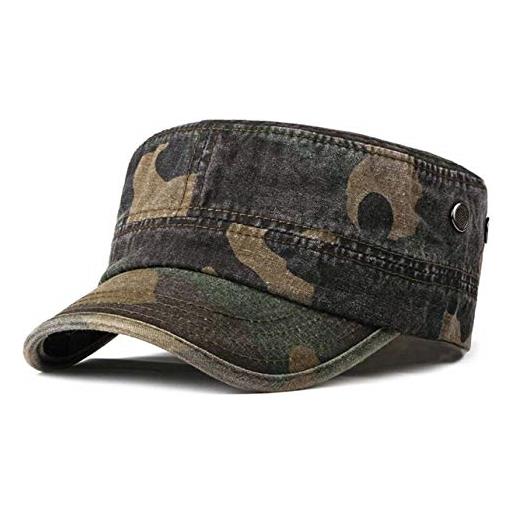 CHENNUO military cap military cap uomo camouflage baseball cap trekking sport berretto militare, verde, 55-60