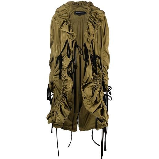 Paula Canovas del Vas parka drapey con ruches - verde