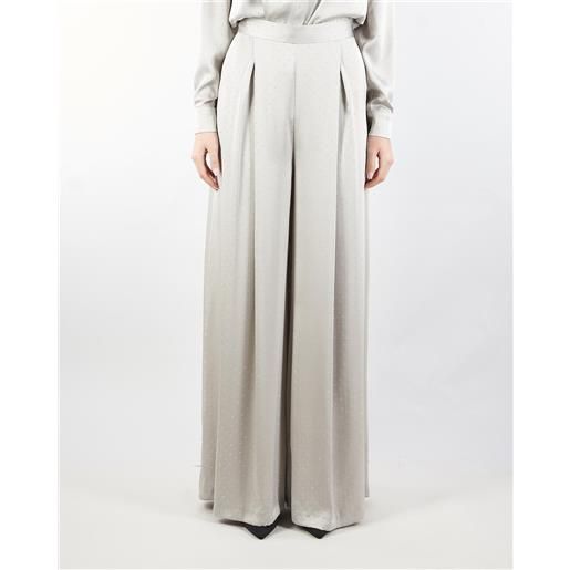 ACTUALEE pantalone palazzo con pences e strass all over