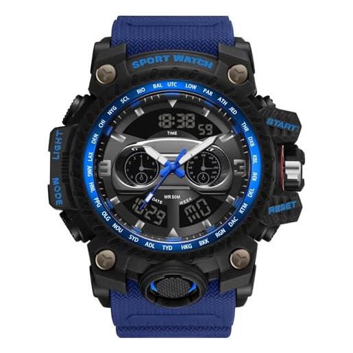 RORIOS Orologio Tonneau da Uomo Orologi da Polso Analogico Quarzo Orologi Unico Creativo Orologi Casual Luminosi con Cinturino in Silicone Rosso