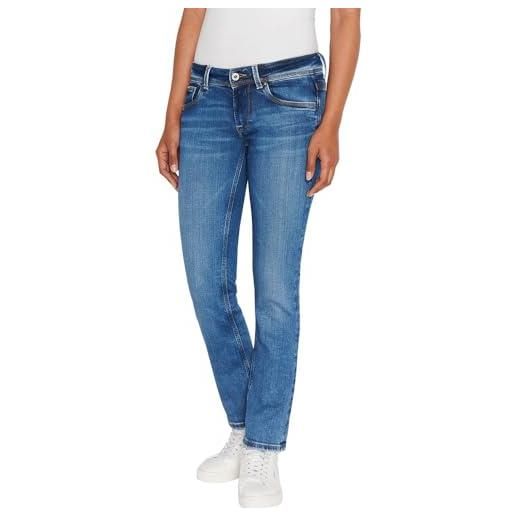 Pepe Jeans monobottone slim vita bassa pl204587, jeans donna, blu (denim-xw6), 29w / 34l