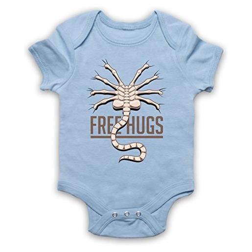 My Icon Art & Clothing facehugger free hugs space sci fi alien horror film baby tutina azzurro 6-12 mesi