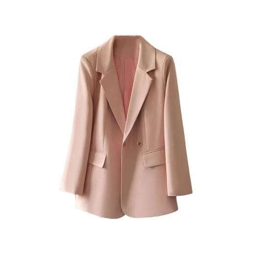 Alloaone blazer da donna solidi doppiopetto classici morbidi eleganti e comodi alla moda