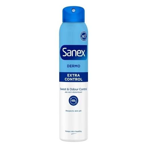 Sanex, 3 x deodorante women. Dermo extra control per pelli normali, 200 ml
