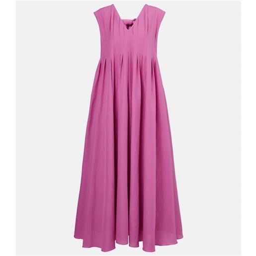 'S Max Mara abito lungo piega in ramia e cotone