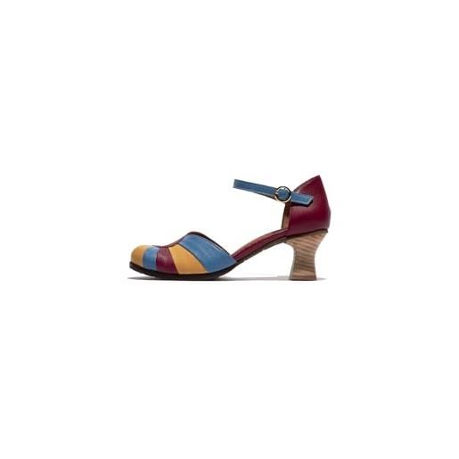 Fly London besh087fly, pumps donna, berry/blue/bumblebee, 38 eu