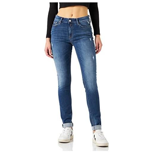 Replay luzien jeans, 009 blu medio, 27w x 30l donna