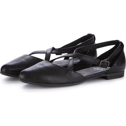 BUENO | ballerine cinturini incrociati nero