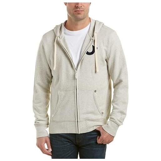 True Religion buddha logo zip hoodie sweatshirt felpa con cappuccio, ruby red w black, xxl uomo