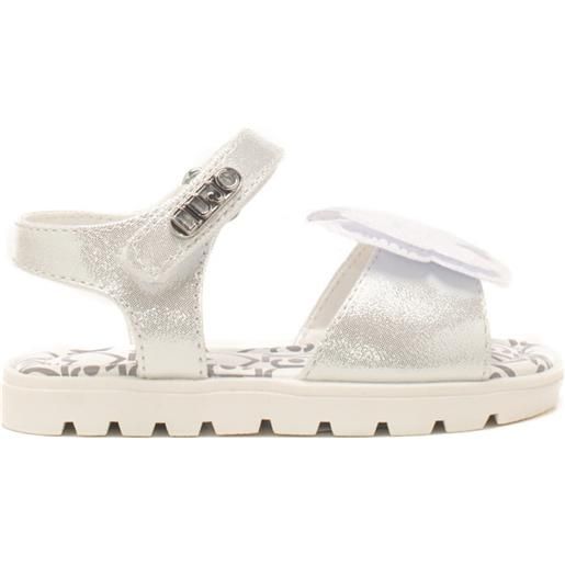 Liu Jo sandali da bambina margie con texture satinata bianchi