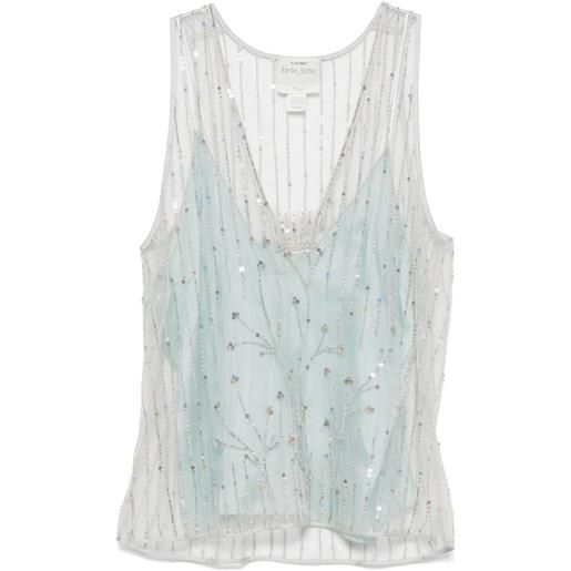 Forte Forte top crop con decorazione - grigio
